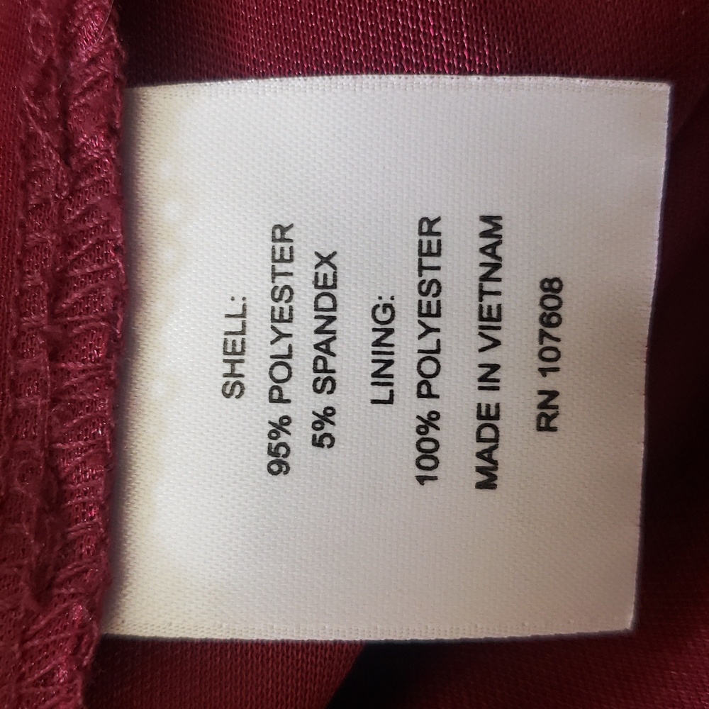 LAUNDRY BY SHELLI SEGAL Burgundy Bell Sleeve Shift Dress Cabincore XSP - Picture 12 of 12